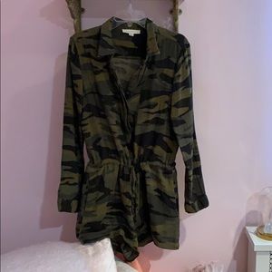 Camo long sleeve romper